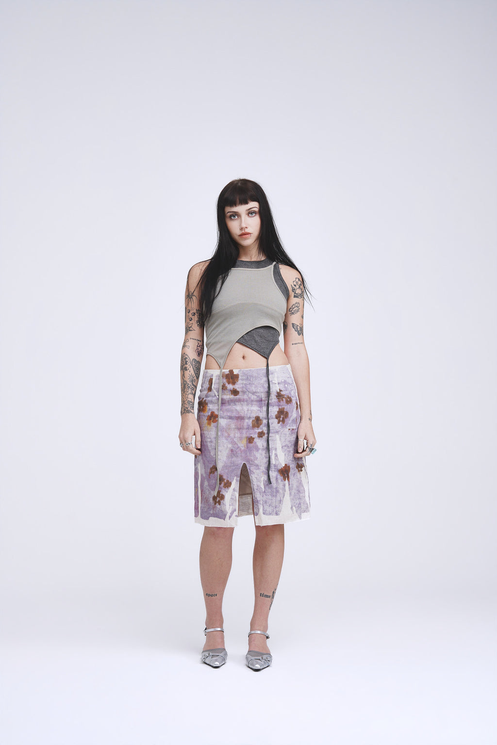 Tie-dye Purple Flower Skirt