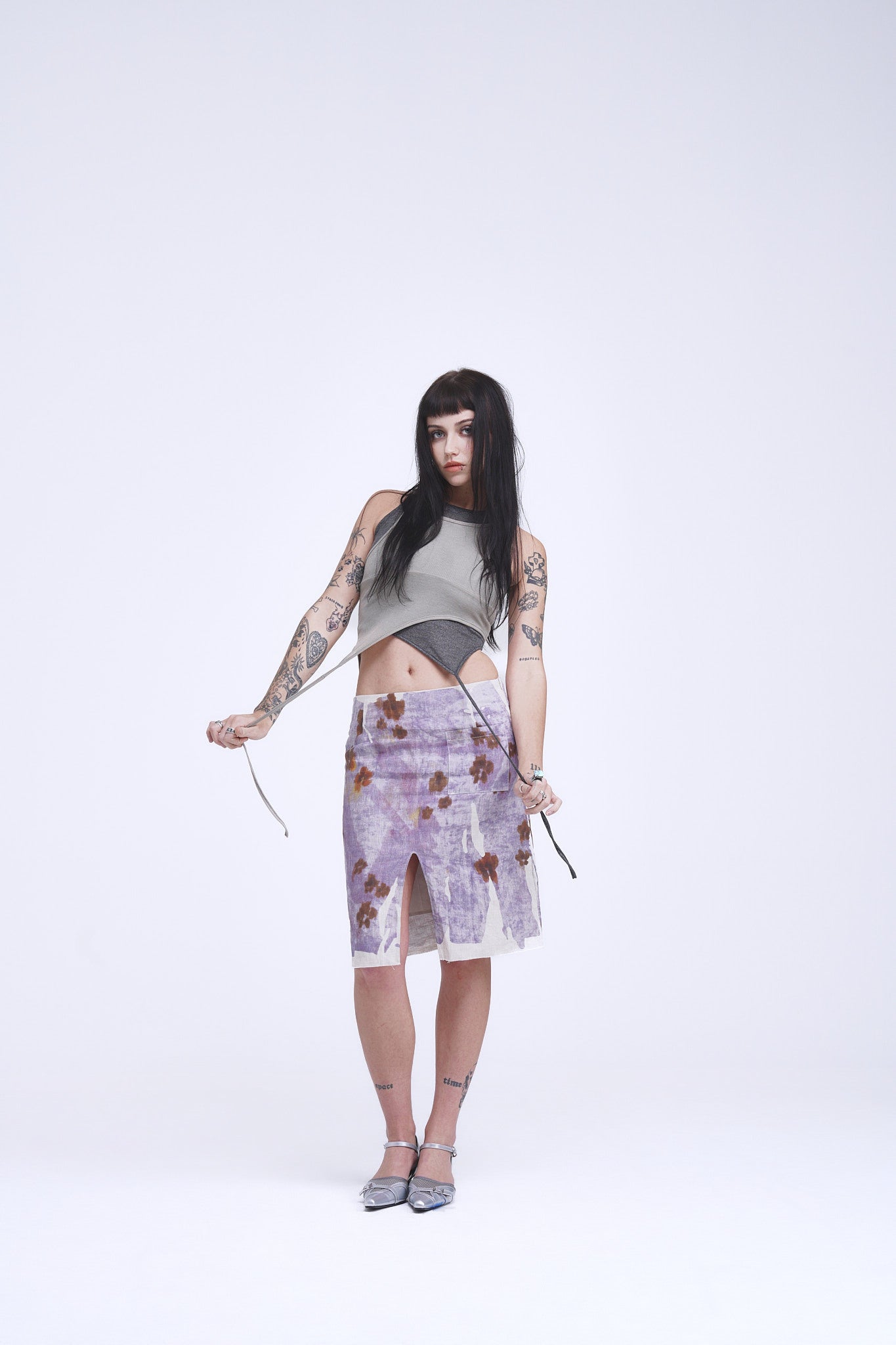 Tie-dye Purple Flower Skirt