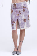 Tie-dye Purple Flower Skirt