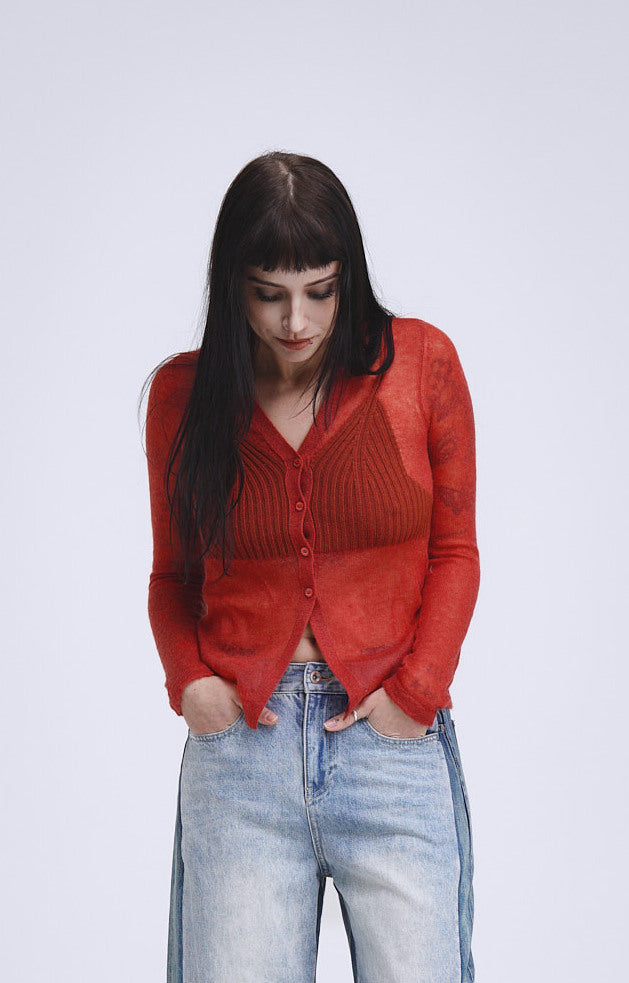 Red Knit Top