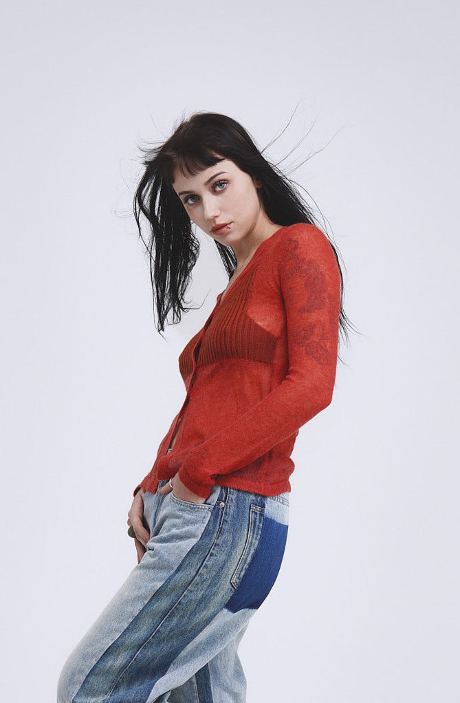 Red Knit Top