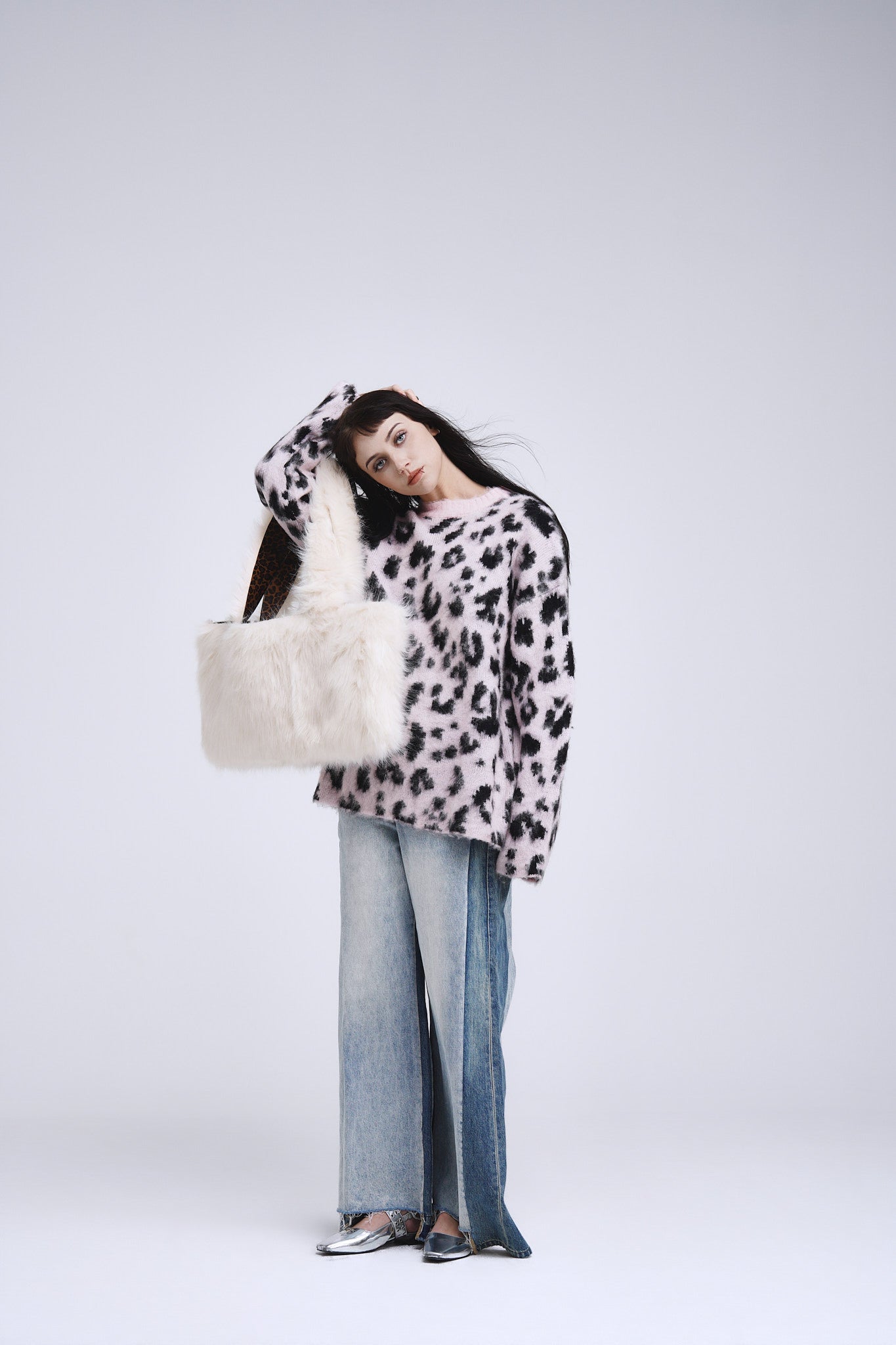 Pink Leopard Print Sweater