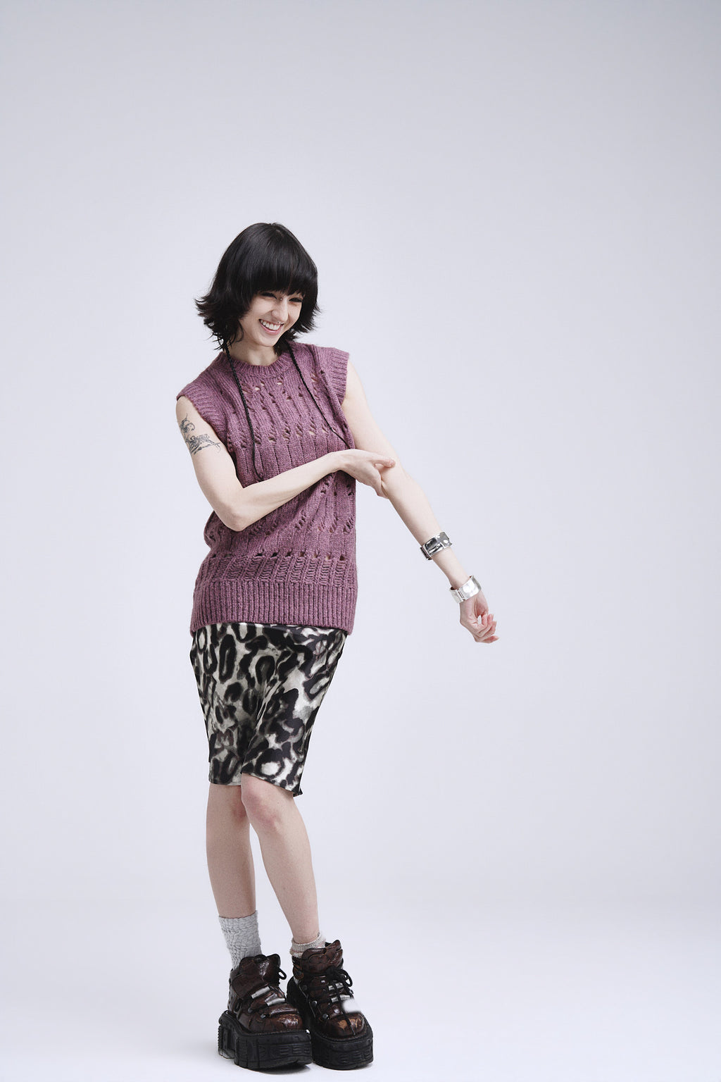 Silver Futuristic Cuff Bracelet