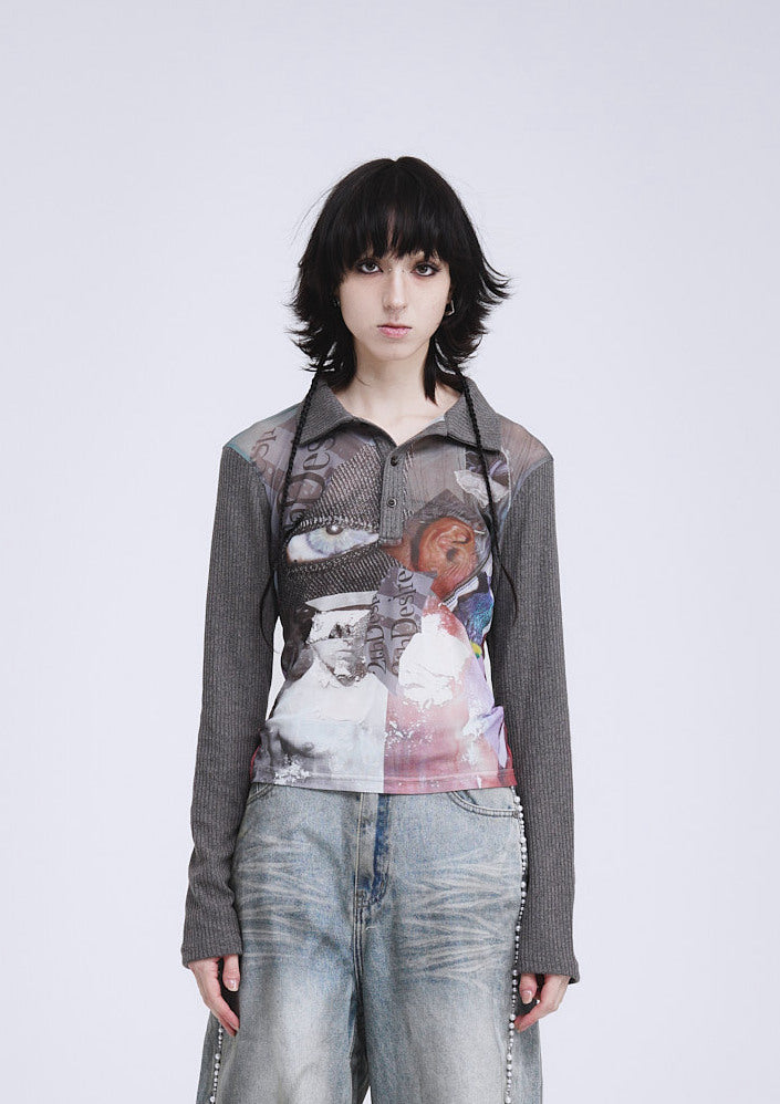 Patchwork Printed Top