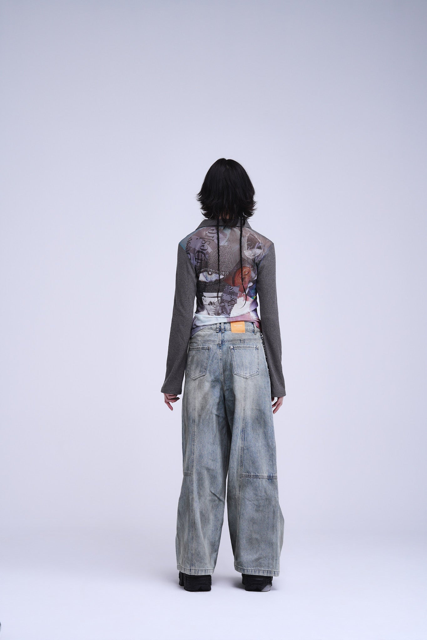 Distressed Pearl-Embellished Pants