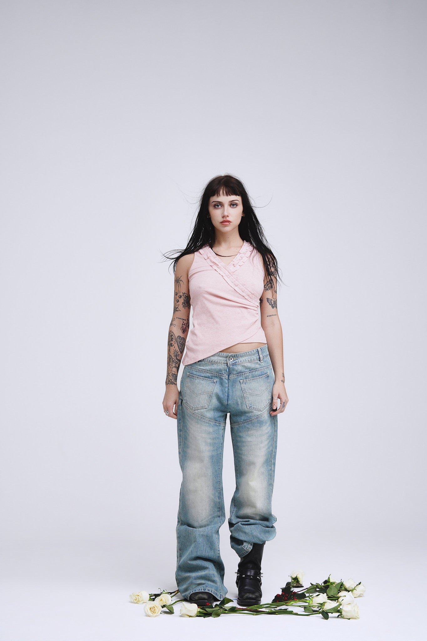 Front-Back Reversed Denim Jeans