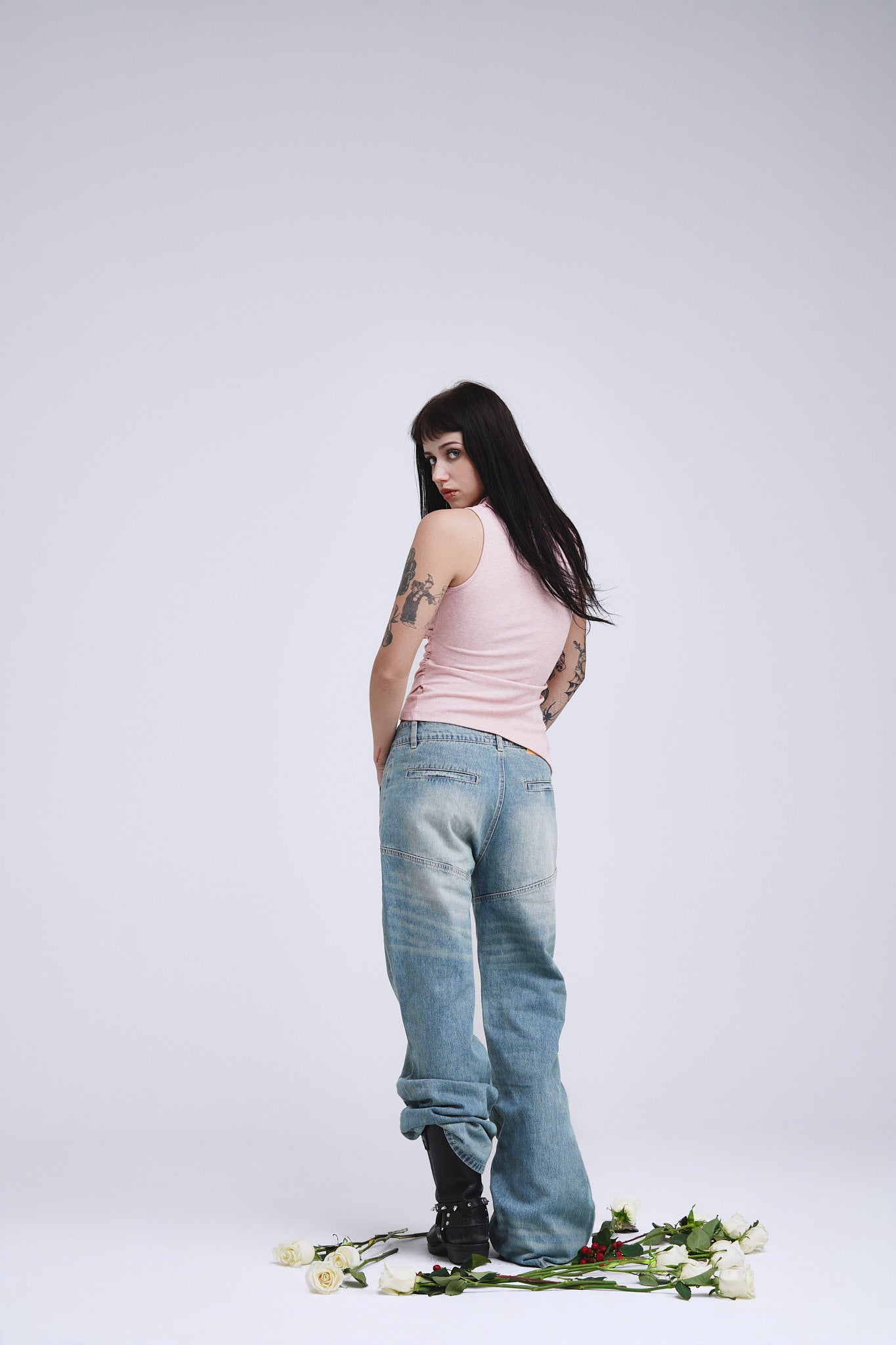 Front-Back Reversed Denim Jeans