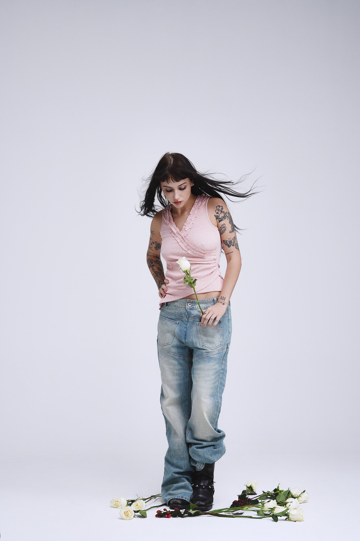 Front-Back Reversed Denim Jeans