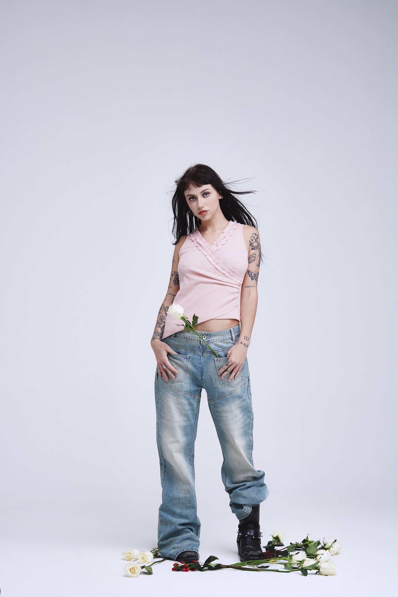 Front-Back Reversed Denim Jeans