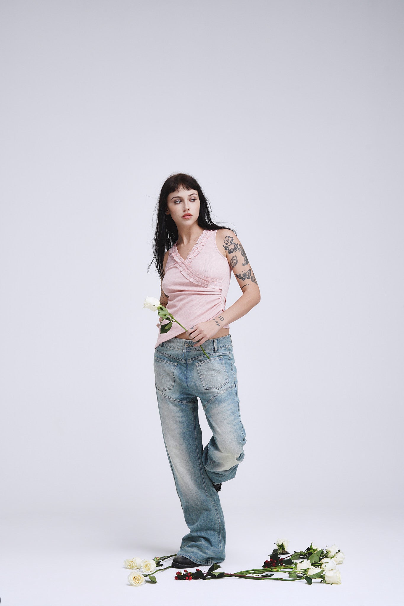 Front-Back Reversed Denim Jeans