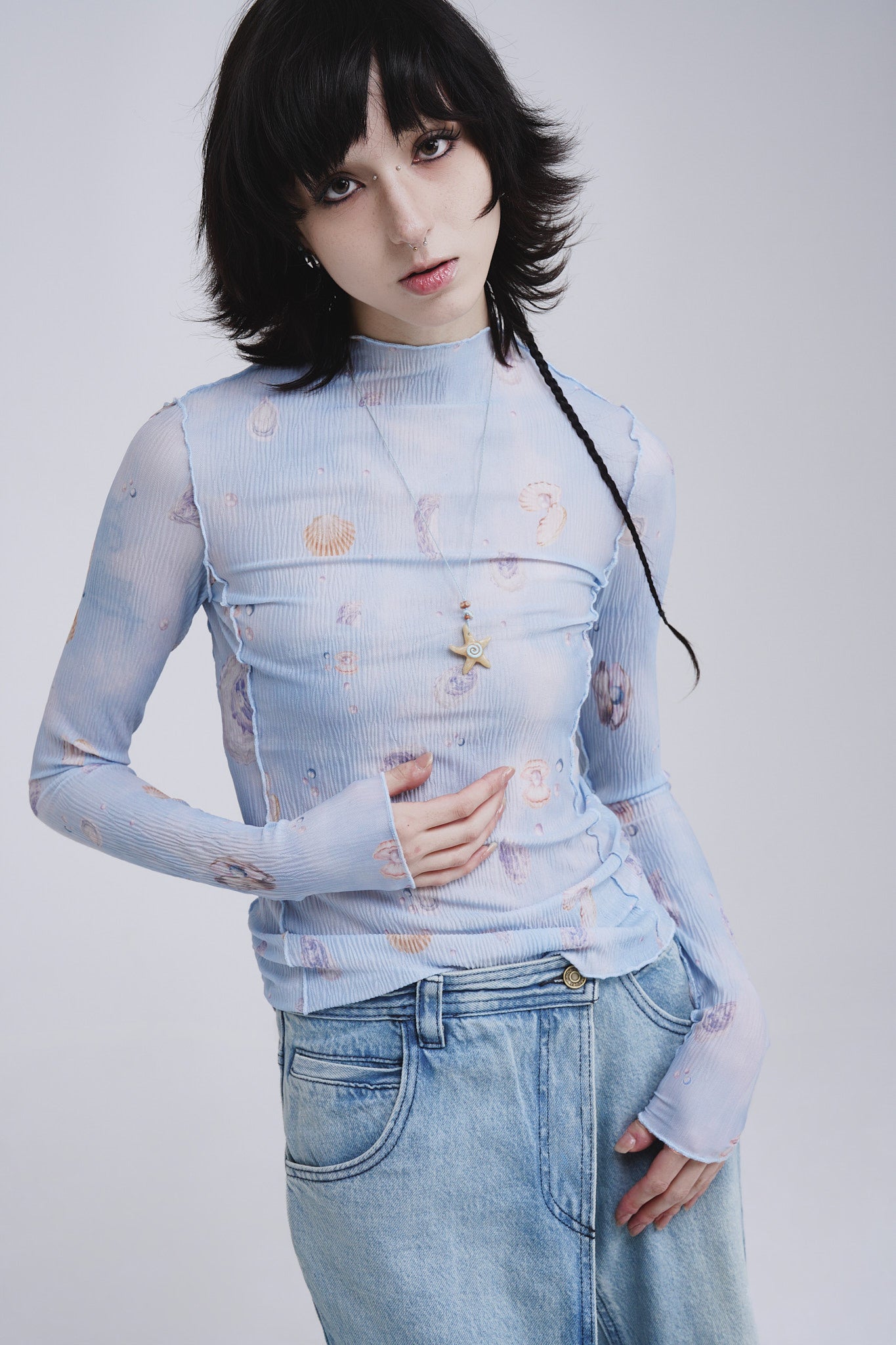 Blue Ocean Print Top