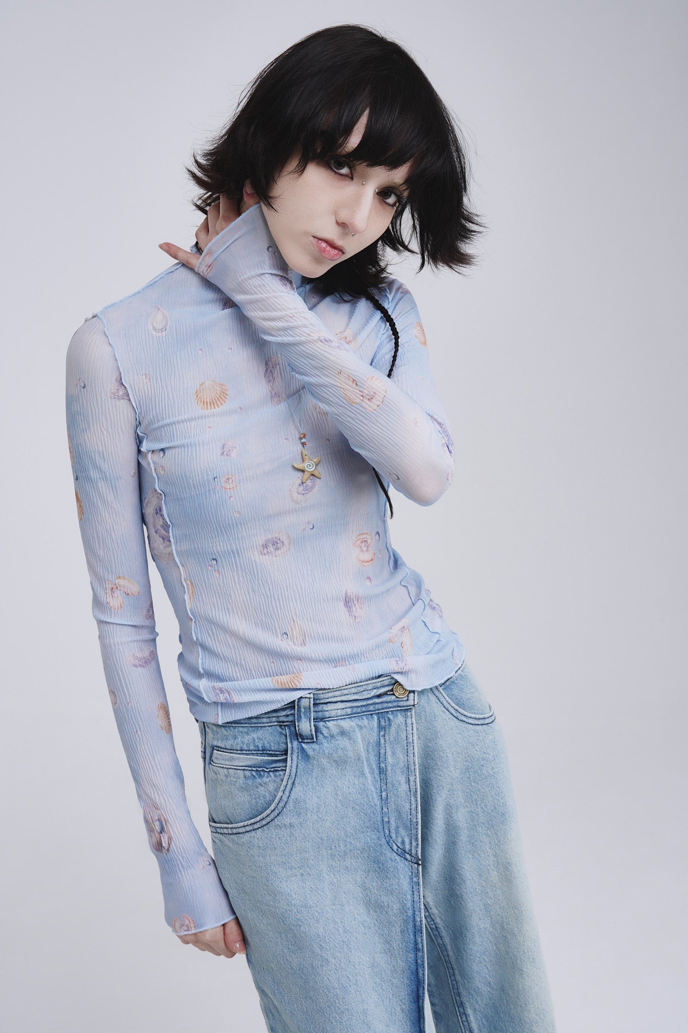 Blue Ocean Print Top