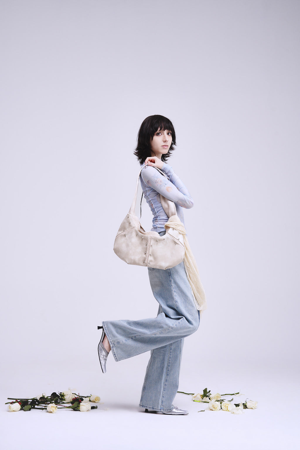 White Leather Shoulder Bag