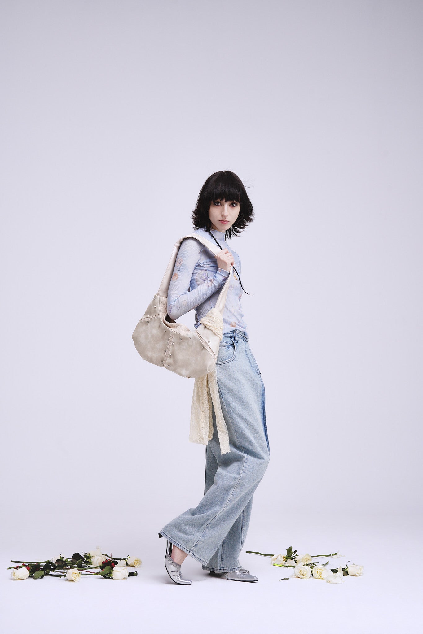 White Leather Shoulder Bag