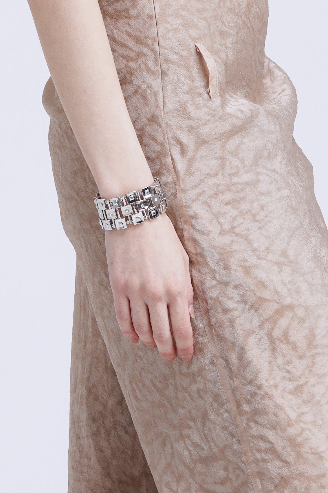Silver Chain Bracelet With Diamonds