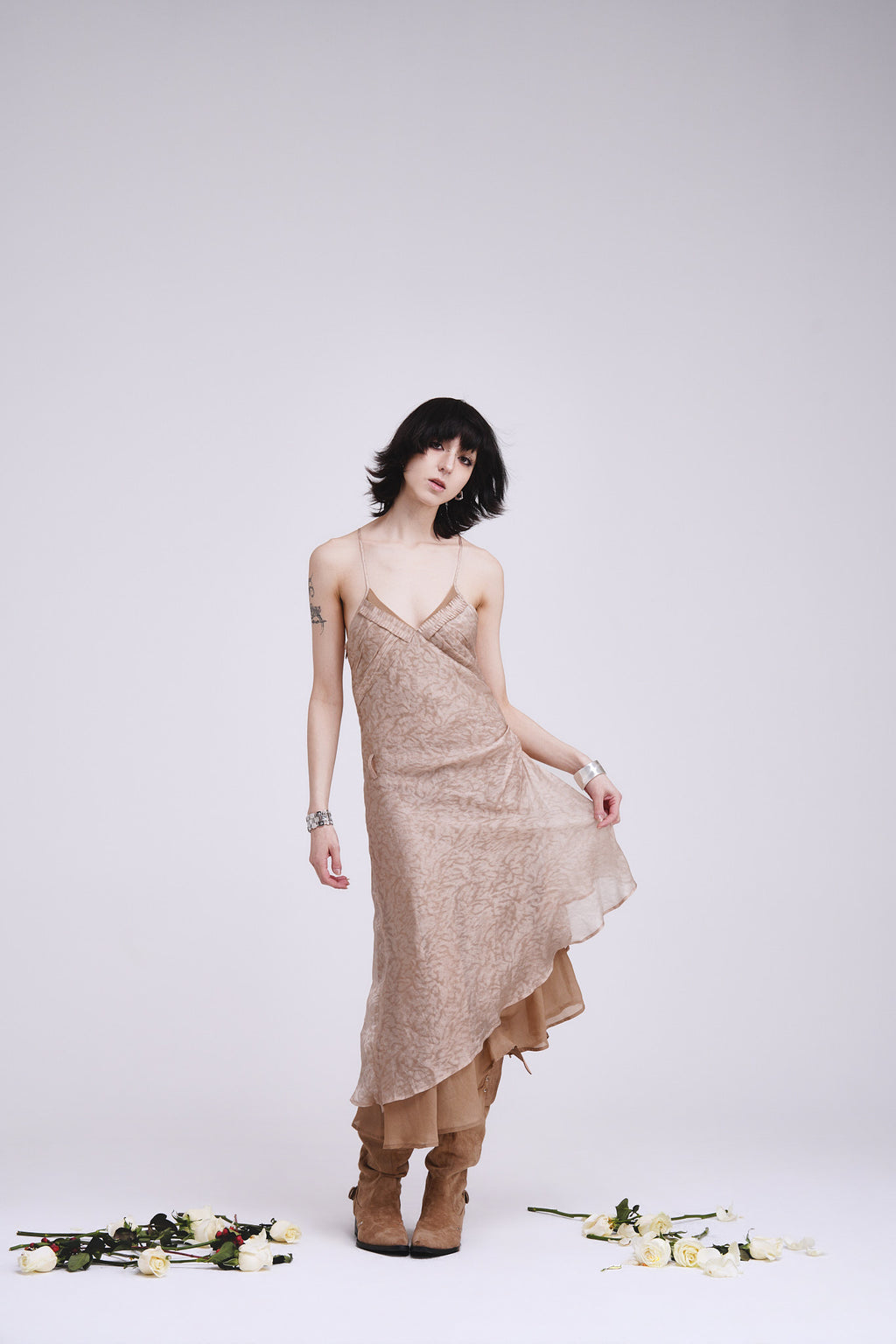 Double Layers Dye Dress