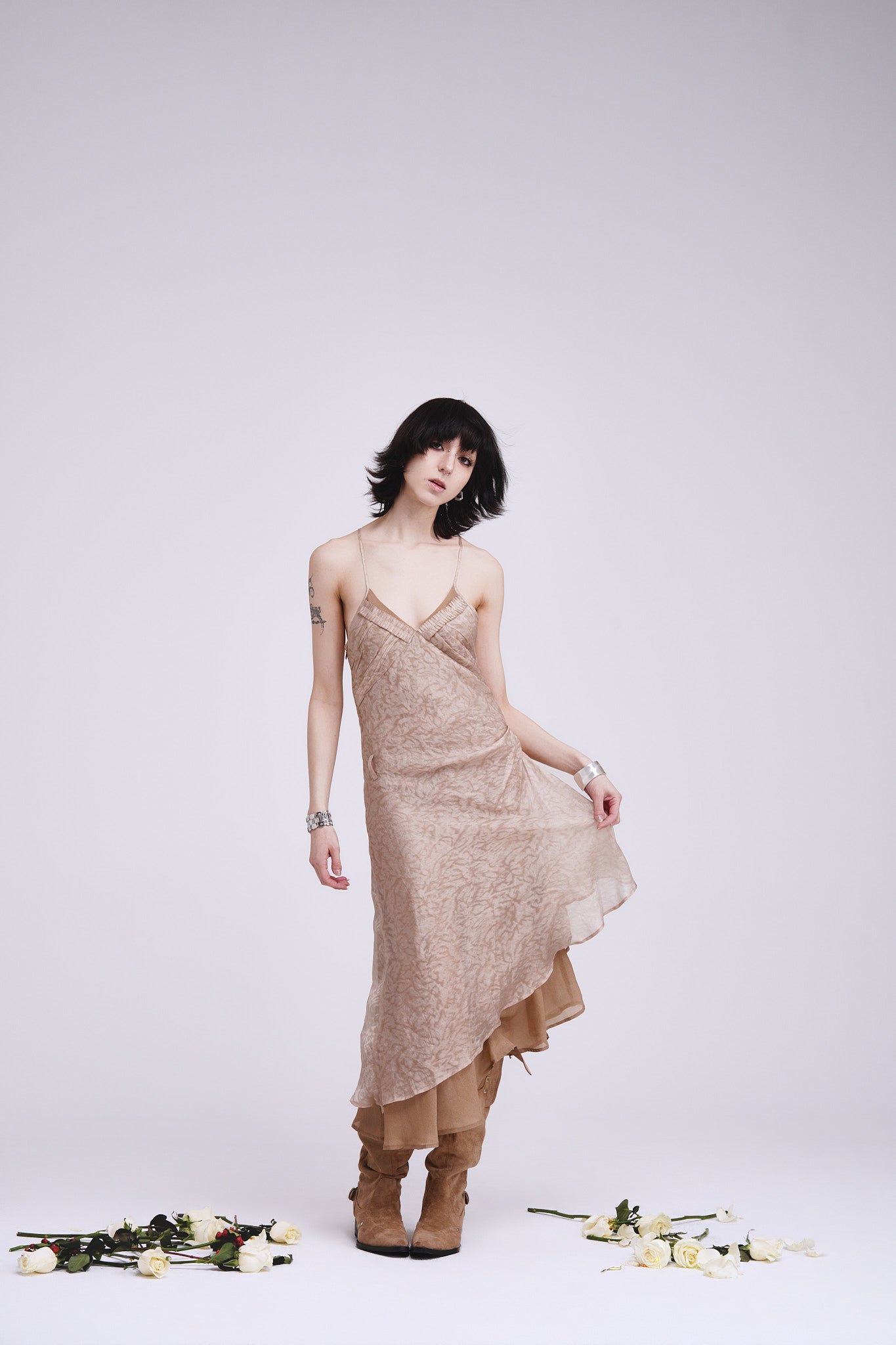 Double Layers Dye Dress