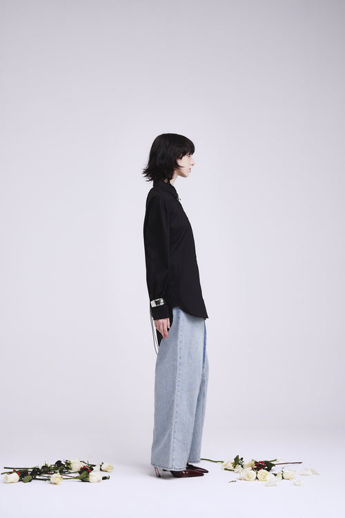 Black Backless Shirt