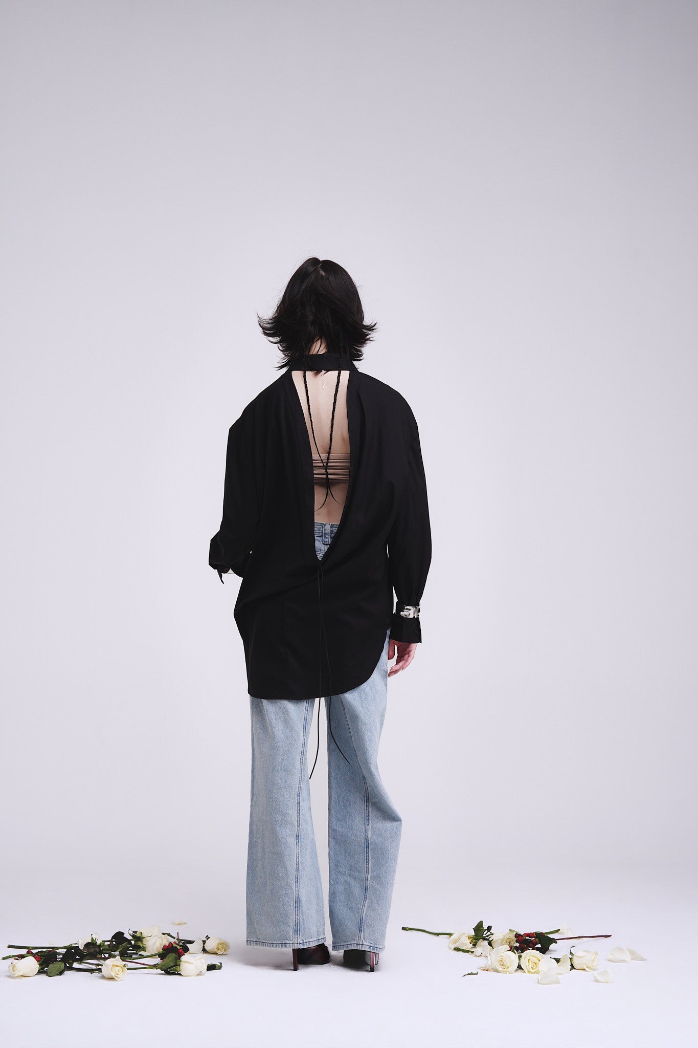 Black Backless Shirt