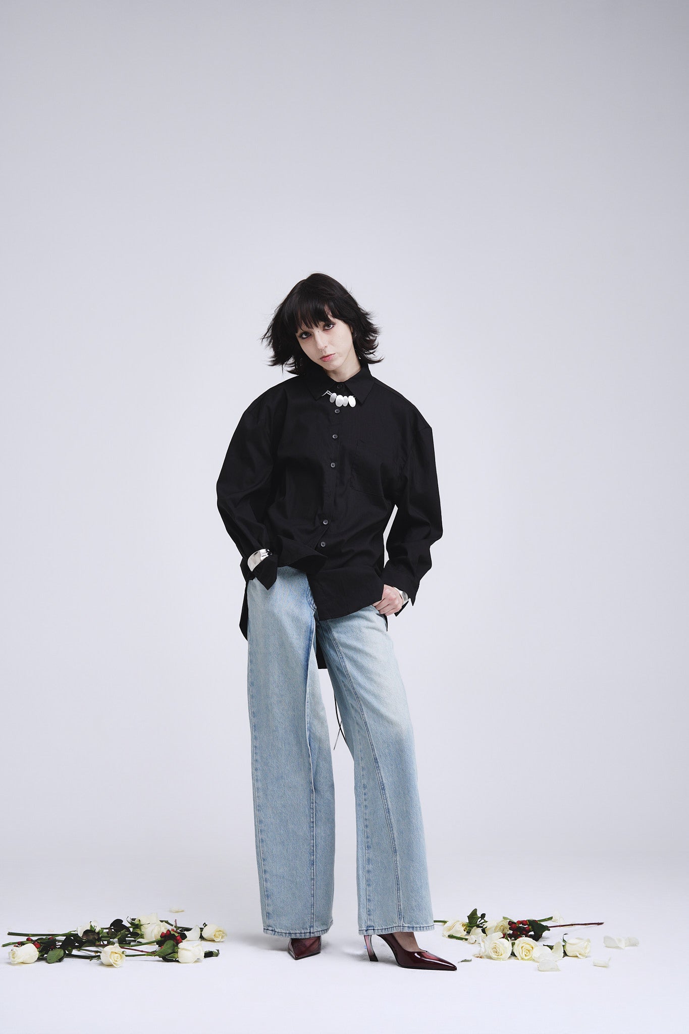 Black Backless Shirt