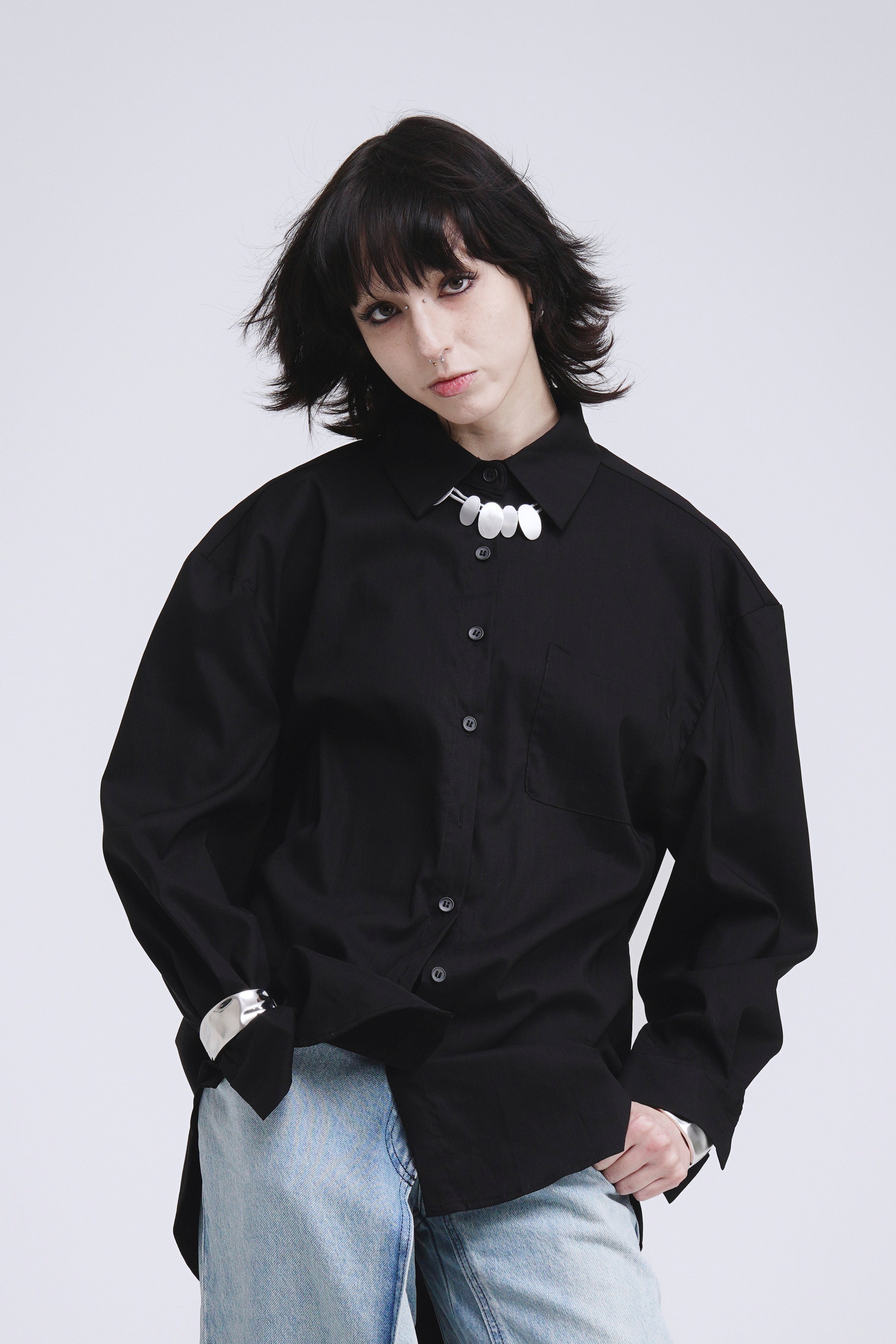 Silver Round Pendant Necklace