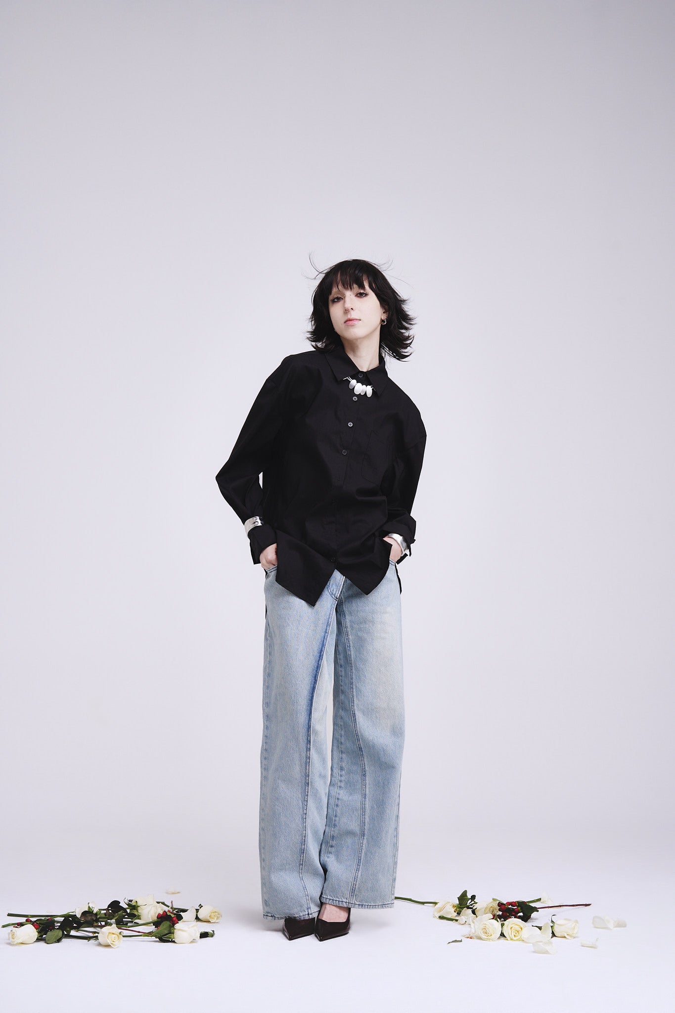 Silver Futuristic Cuff Bracelet